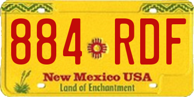 NM license plate 884RDF