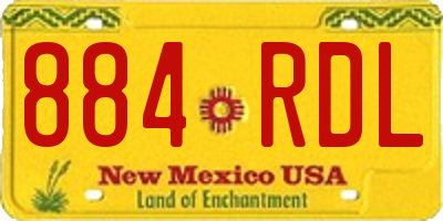 NM license plate 884RDL