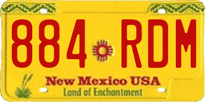 NM license plate 884RDM