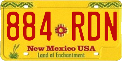 NM license plate 884RDN