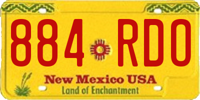 NM license plate 884RDO