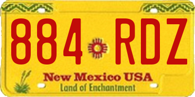 NM license plate 884RDZ