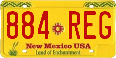 NM license plate 884REG