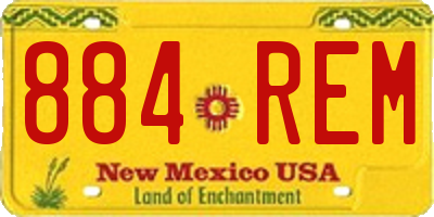 NM license plate 884REM