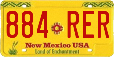 NM license plate 884RER
