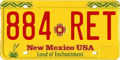 NM license plate 884RET