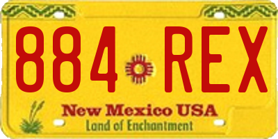 NM license plate 884REX