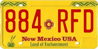 NM license plate 884RFD