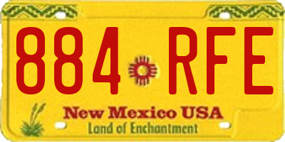 NM license plate 884RFE