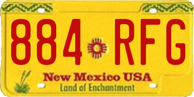 NM license plate 884RFG