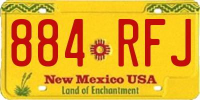 NM license plate 884RFJ