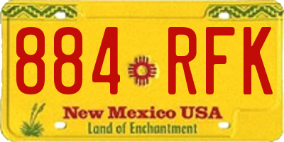 NM license plate 884RFK