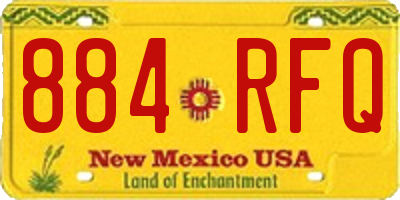 NM license plate 884RFQ