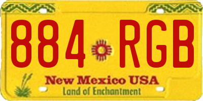 NM license plate 884RGB