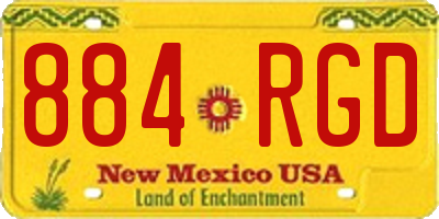 NM license plate 884RGD