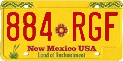 NM license plate 884RGF