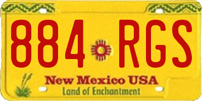 NM license plate 884RGS