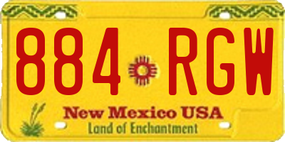 NM license plate 884RGW