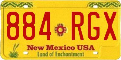 NM license plate 884RGX