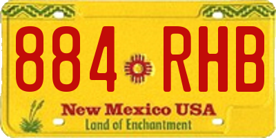 NM license plate 884RHB