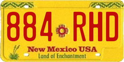 NM license plate 884RHD
