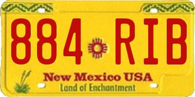 NM license plate 884RIB