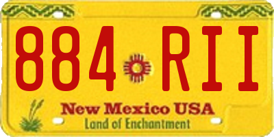 NM license plate 884RII