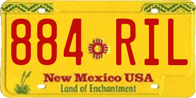 NM license plate 884RIL