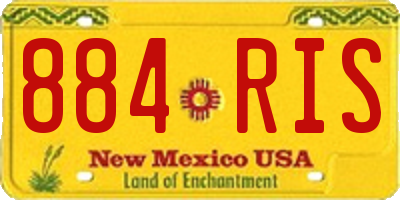 NM license plate 884RIS