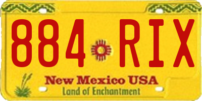 NM license plate 884RIX