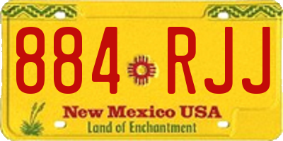 NM license plate 884RJJ