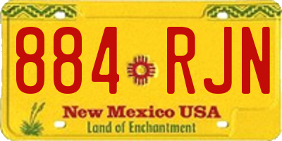 NM license plate 884RJN