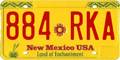 NM license plate 884RKA