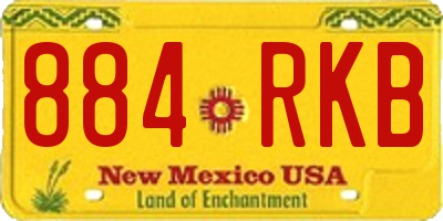 NM license plate 884RKB