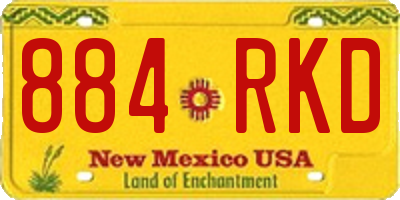 NM license plate 884RKD
