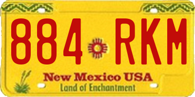 NM license plate 884RKM