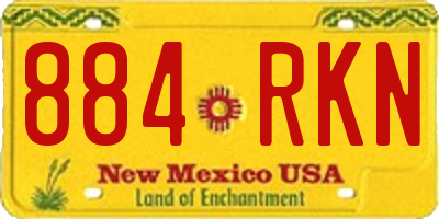 NM license plate 884RKN