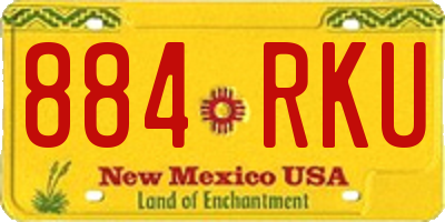 NM license plate 884RKU