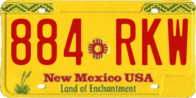 NM license plate 884RKW