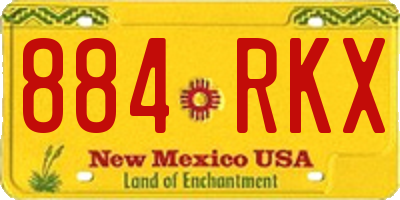 NM license plate 884RKX