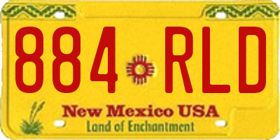 NM license plate 884RLD