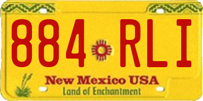 NM license plate 884RLI