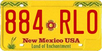 NM license plate 884RLO