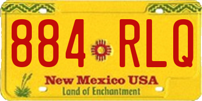 NM license plate 884RLQ