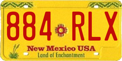 NM license plate 884RLX
