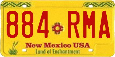 NM license plate 884RMA