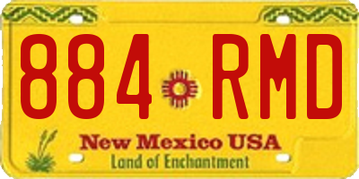 NM license plate 884RMD