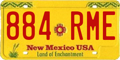 NM license plate 884RME