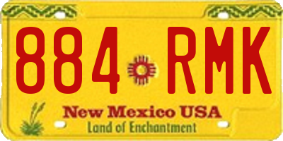 NM license plate 884RMK
