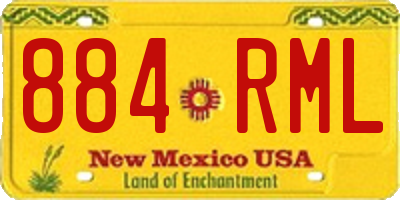 NM license plate 884RML
